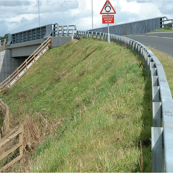 A sample of TensarTech® NaturalGreen™ Slope System